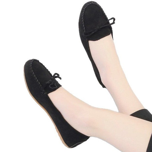 Damen Mokassins mit eleganter Ziernaht und weichem Veloursleder W&W Mode