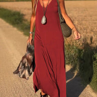 Damen Maxikleid mit eleganter V-Form und qualitativ hochwertigem Obermaterial WW