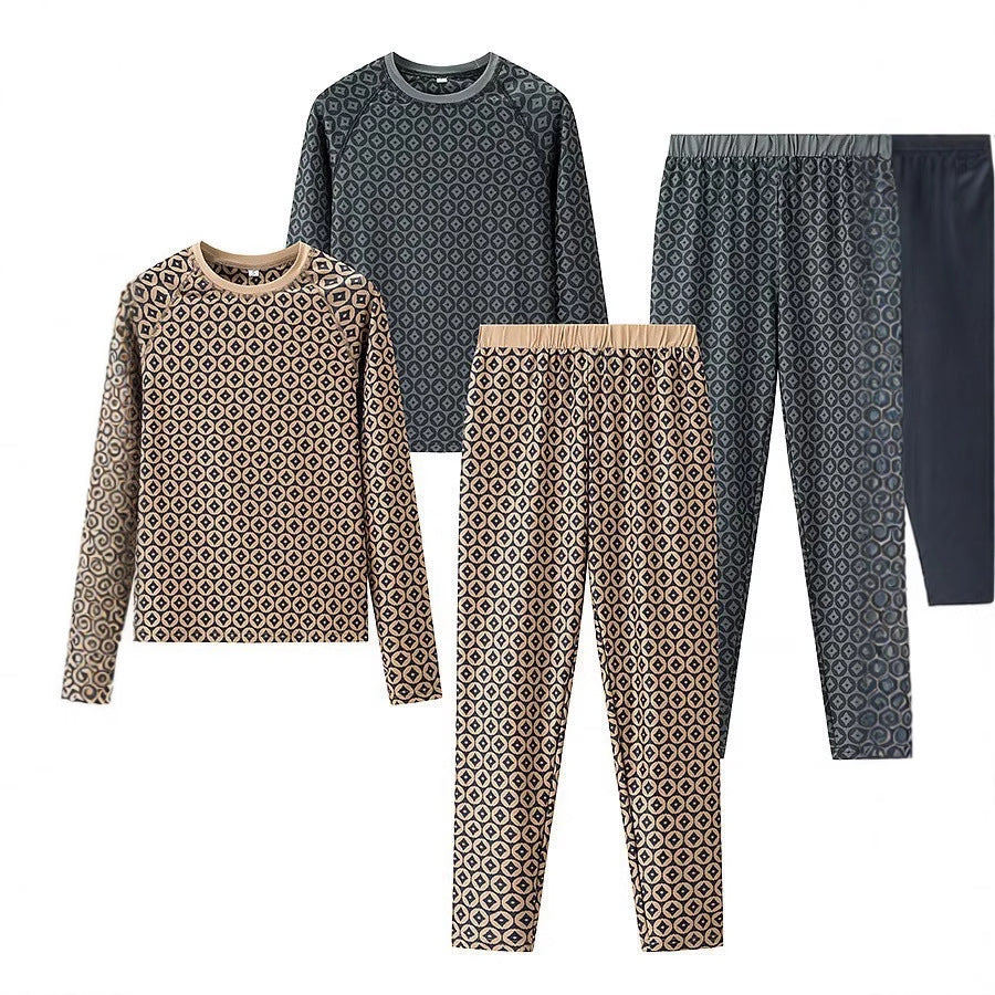 Damen Pyjama-Set aus weichem Jersey mit modernem Muster WW