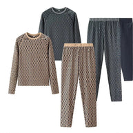 Damen Pyjama-Set aus weichem Jersey mit modernem Muster WW