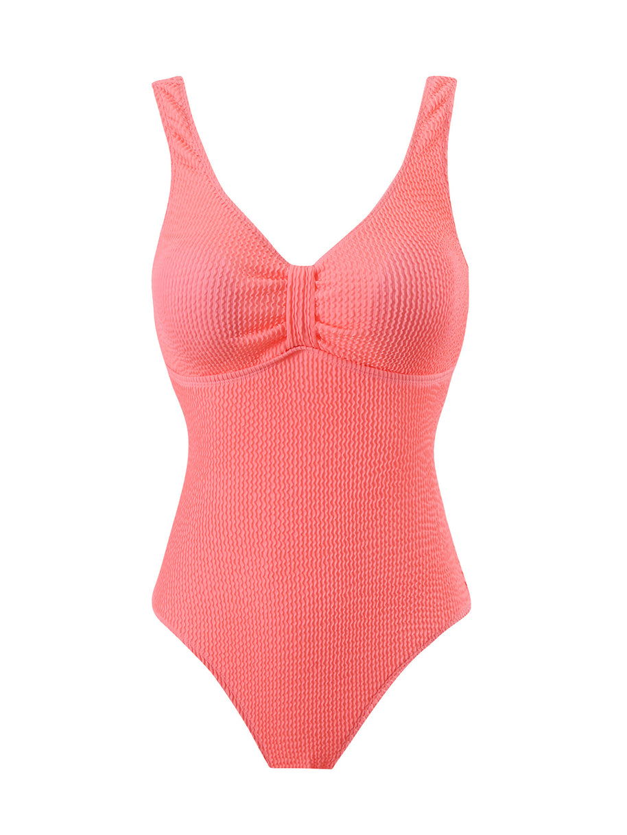Damen Einteiliger Badeanzug mit strukturiertem Obermaterial und sportlichem Schnitt WW