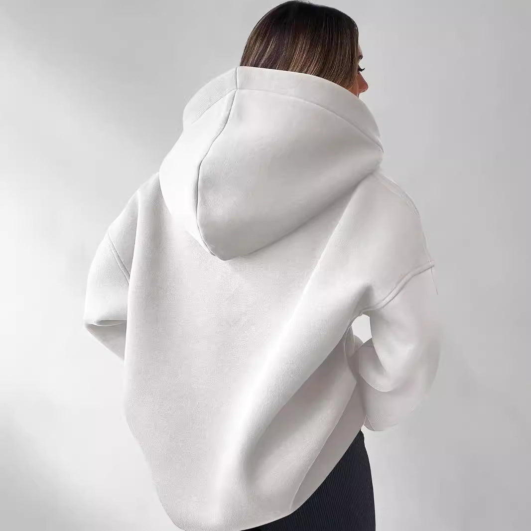 Damen Oversized Hoodie mit modernem Kragen und lässiger Passform W&W Mode