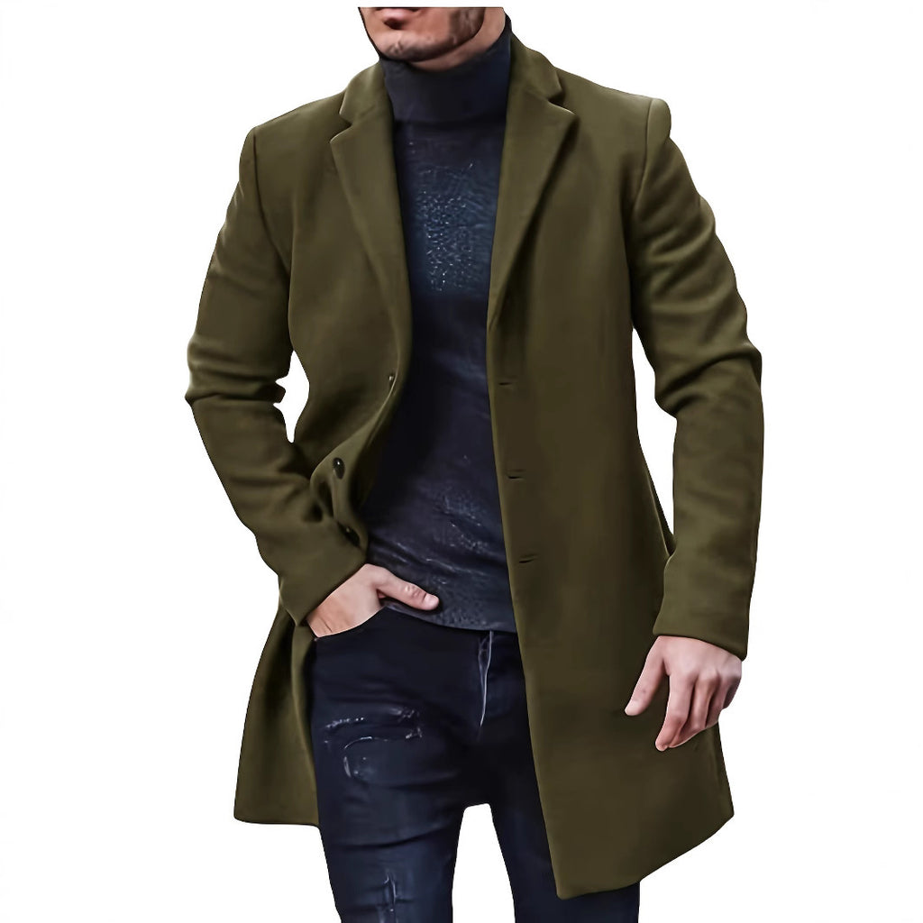 Herren eleganter Mantel mit klassischem Revers WW