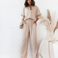 Damen lässiges Hemd mit weitem Schnitt und elegantem Stoff WW