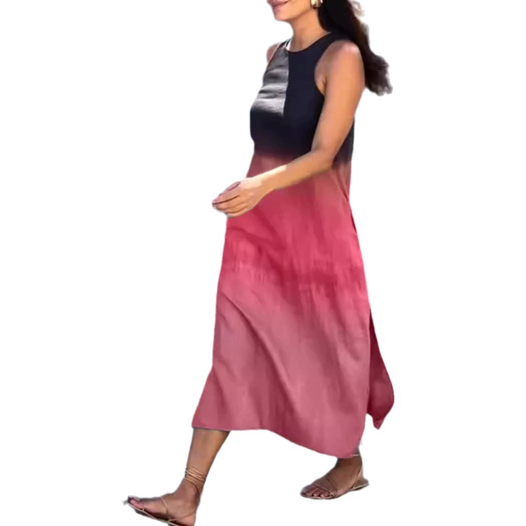 Damen ärmelloses Maxikleid mit sanftem Farbverlauf WW