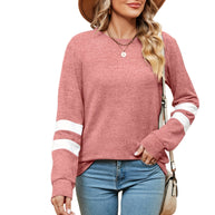 Damen sportliches Sweatshirt mit dekorativen Streifendetails WW
