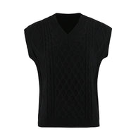 Damen Strickweste mit V-Ausschnitt und Kabelmuster WW