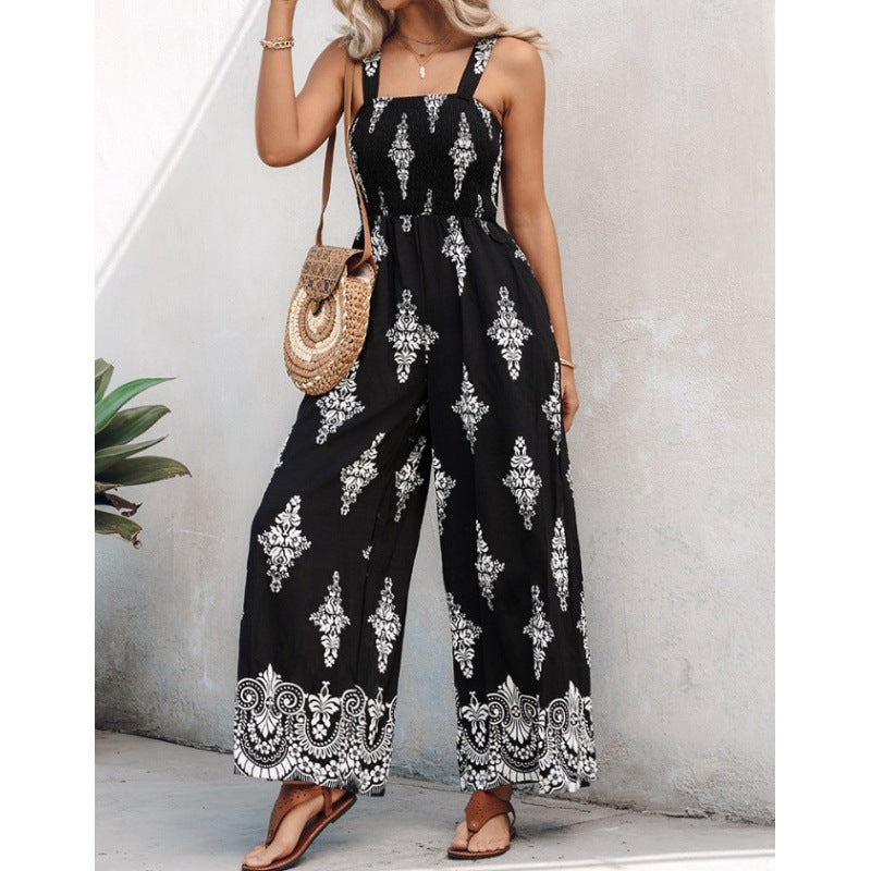 Damen Rüschenoberteil Weites Bein Jumpsuit WW