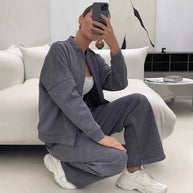 Damen Sportliches Fleece-Set mit durchgehendem Reißverschluss WW