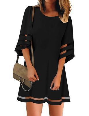 Damen Freizeitkleid mit modischen, luftigen Ärmelöffnungen W&W Mode
