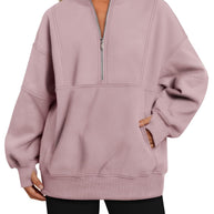 Damen Sportlicher Hoodie mit hohem Kragen und Reißverschluss WW