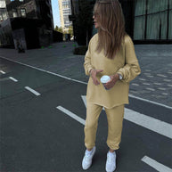 Damen Bequemer Oversize-Sweatshirt- und Lounge-Hosen-Set WW