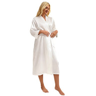 Damen Satin Kimono-Robe mit luxuriösem 