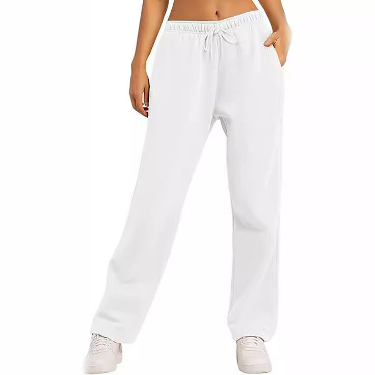 Damen Bequeme Freizeithose mit elastischem Bund und seitlichen Taschen W&W Mode