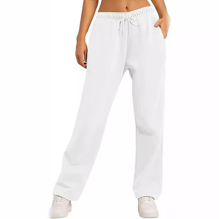Damen Bequeme Freizeithose mit elastischem Bund und seitlichen Taschen W&W Mode