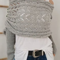 WW Hohl Langarm Gestrickter Schal Pullover