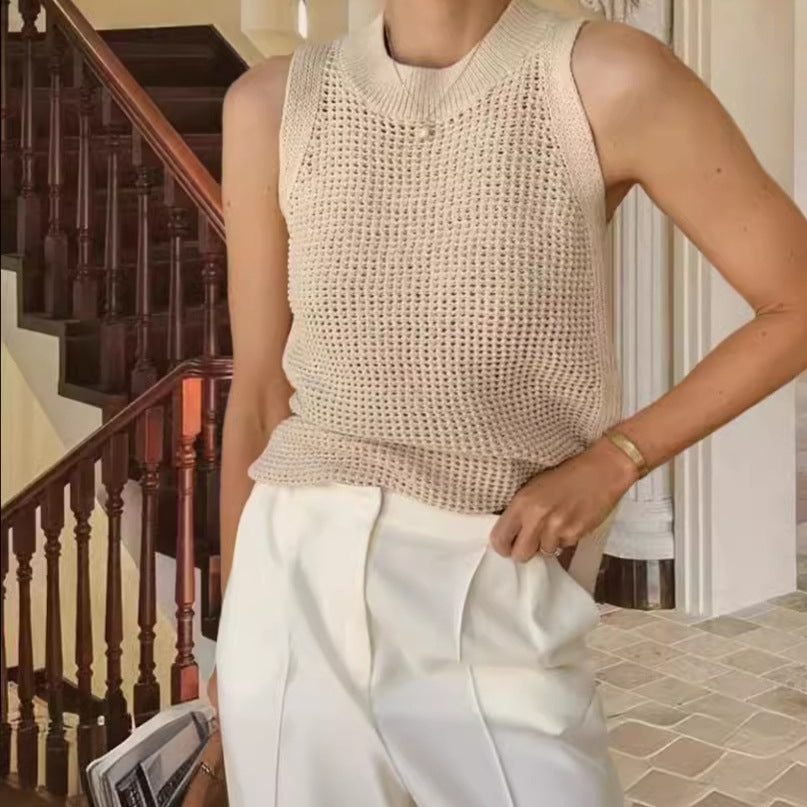 Damen Strickoberteil mit raffiniertem Lochmuster W&W Mode