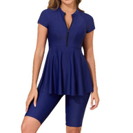 Damen Schwimmanzug mit Rock und praktischem Reißverschluss WW