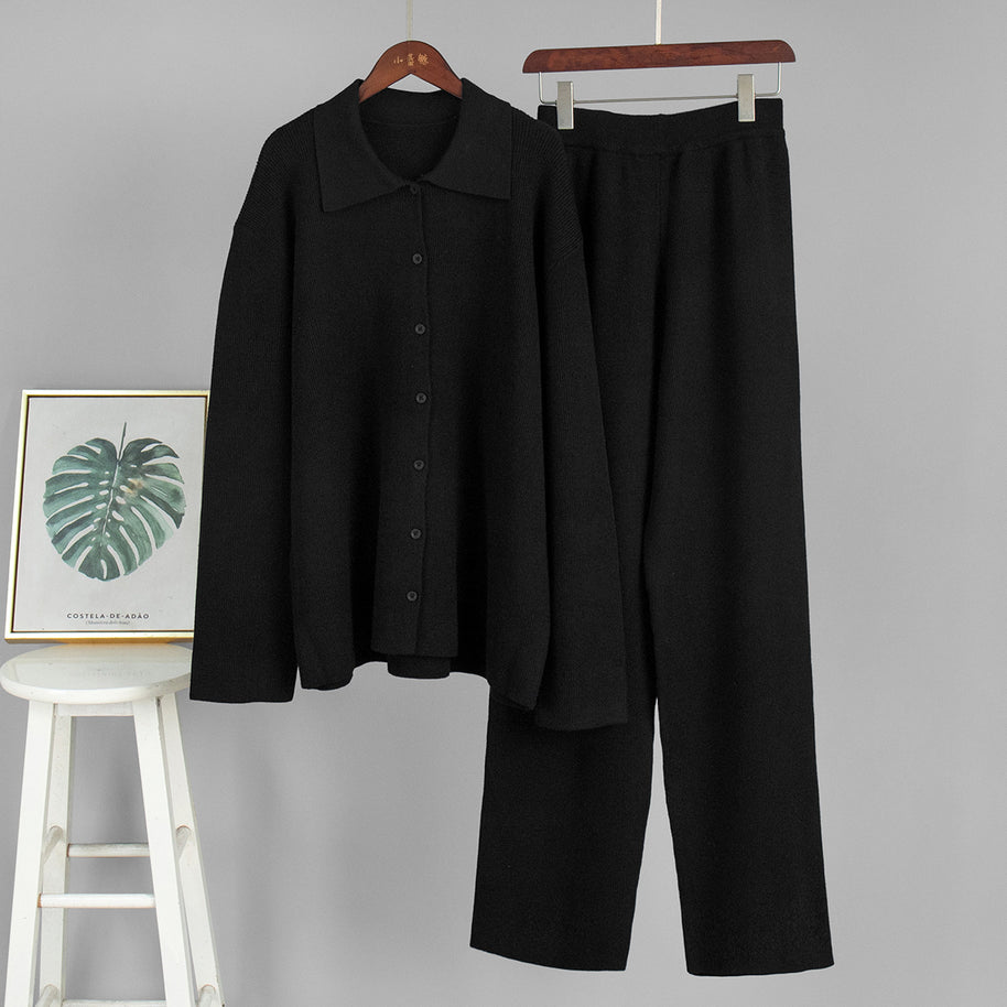 Damen Bequemes Strick-Ensemble aus weicher Baumwolle WW