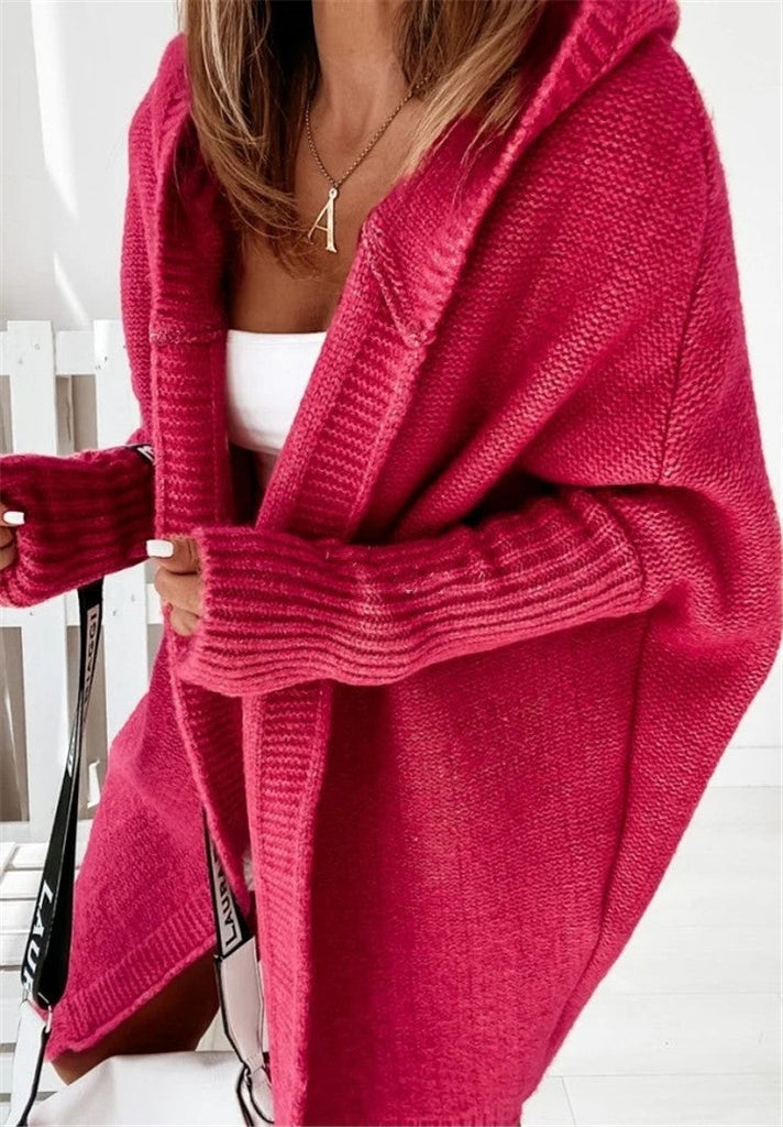 WW | Gemütlicher Strickpulli Mit Kapuze Für Frauen