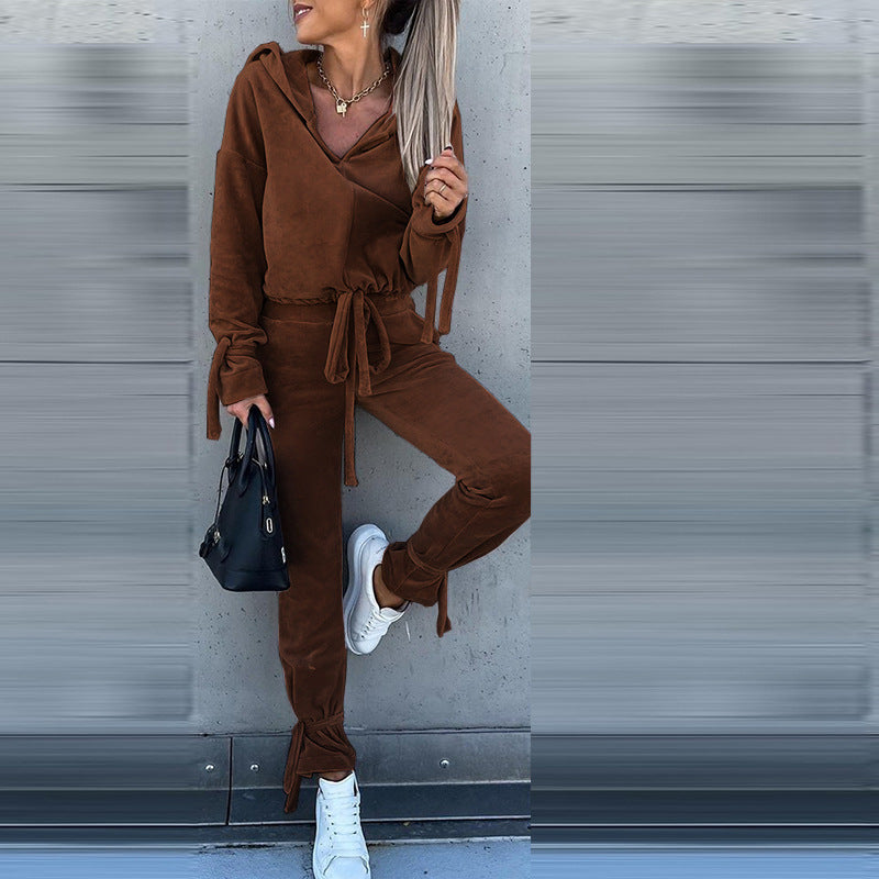 Damen Hooded Lounge-Set mit elastischem Bund und weichem Material WW