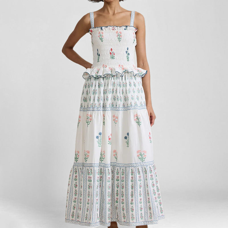 Damen maxikleid mit raffiniertem Blütenmuster W&W Mode