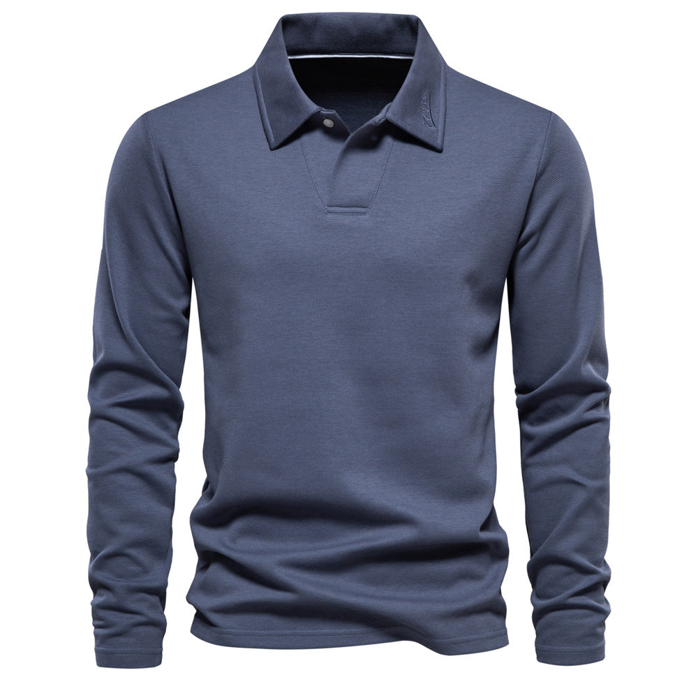 Herren Langarm Poloshirt mit intensivem Struktur-Design und klassischem Kragen WW