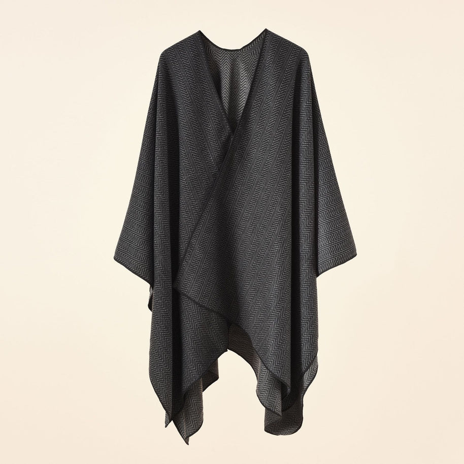 Damen elegante Wickeljacke aus hochwertigem Gewebe mit modernem Herringbone-Muster WW