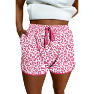 Damen Freizeit-Shorts mit modischem Leopardenmuster und elastischem Bund WW