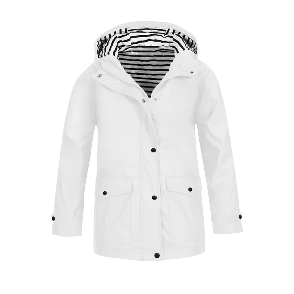 Damen wetterfeste Parkajacke mit praktischen Taschen und verstellbarem Kapuzenkragen WW