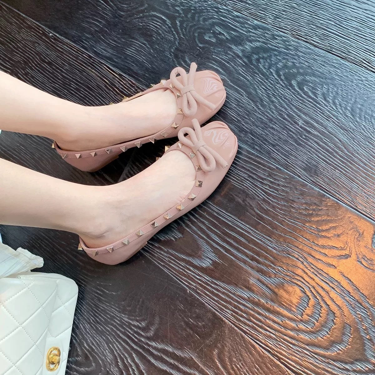 Damen Ballerinas mit modischen Riemchen und verspielten Schleifenakzenten WW