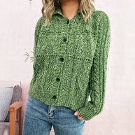 Damen Strickjacke mit strukturiertem Zopfdesign und eleganten Knopfdetails WW