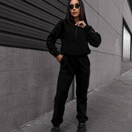 Damen Sportlicher Kapuzenpullover mit bequemen Jogginghosen WW