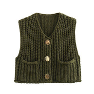 Damen Strickweste mit Taschen WW