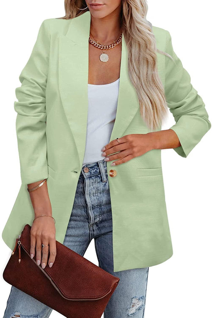 Damen Eleganter Freizeitblazer mit lässigem Schnitt und zwei Taschen WW