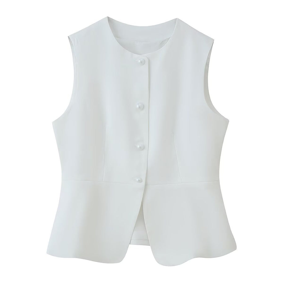 Damen ärmellose Blazer-Jacke WW