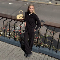 Damen sportlicher Freizeit-Loungewear mit Kragen WW