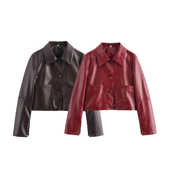 W&W Mode | Einfarbige Lederjacke