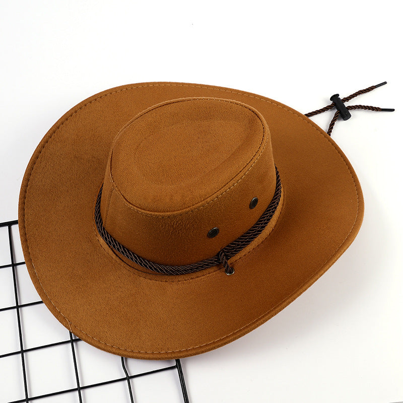 Damen Outdoor Cowboyhut aus weichem Mikrofaser-Wildleder mit Kordelzug W&W Mode