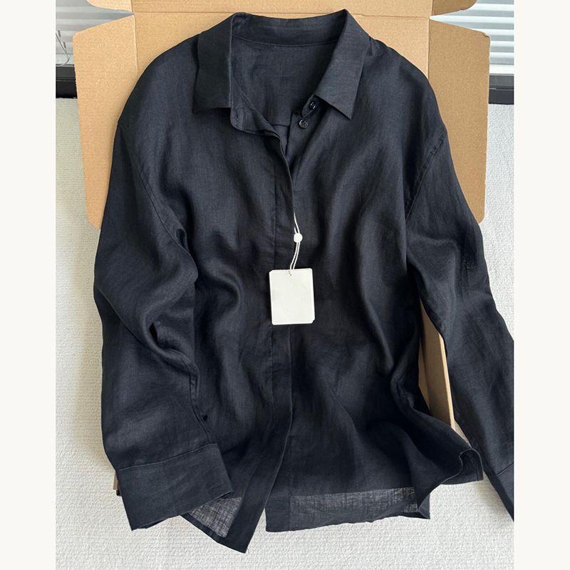 Damen Leichte Bluse aus atmungsaktivem Leinen mit lässigem Schnitt WW