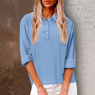 Damen Strickbluse mit Knopfdetail und lässigem Schnitt WW