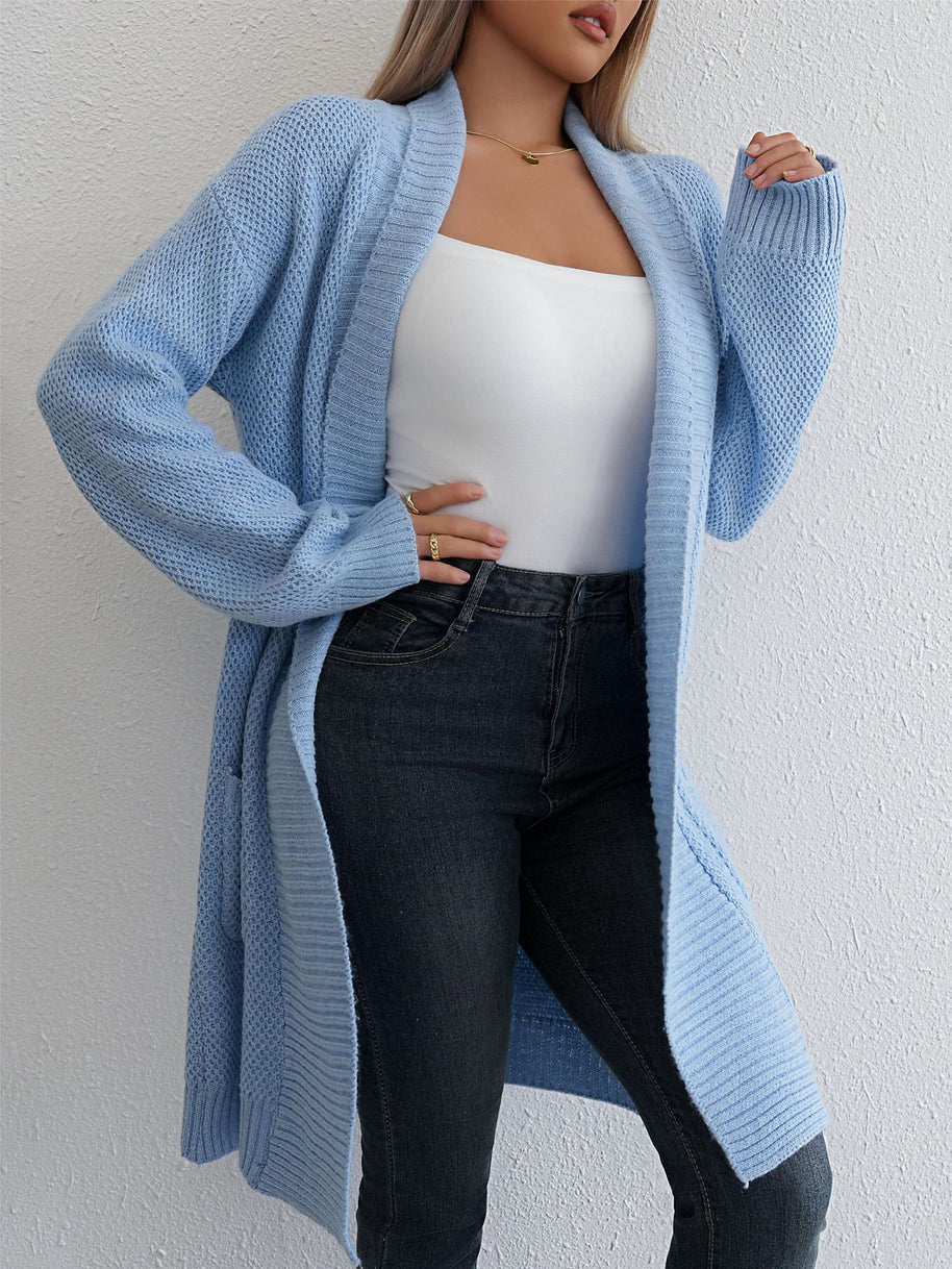 Damen Strickjacke mit offener Vorderseite und lässigem Schnitt WW