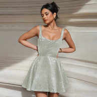 Damen A-Linien Glitzerkleid W&W