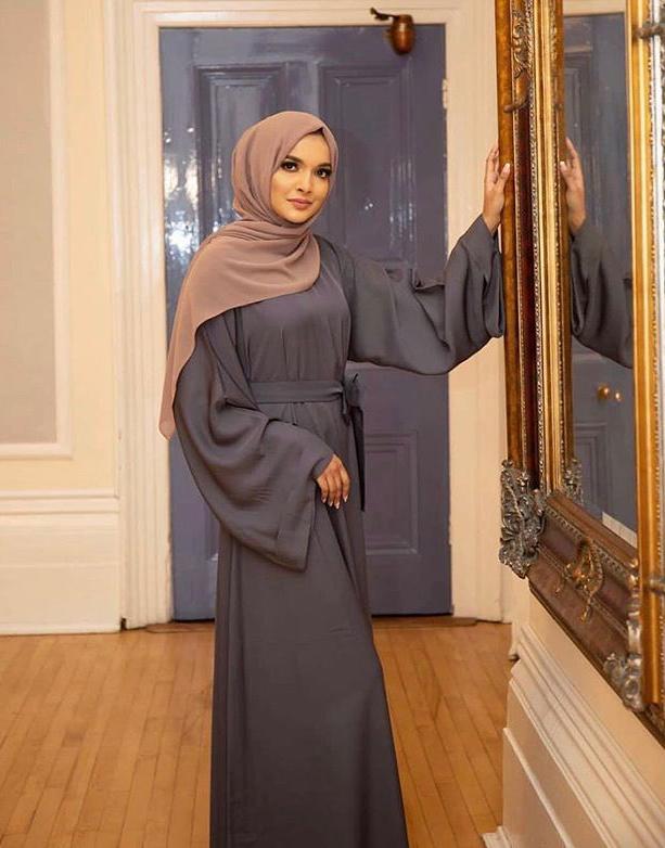Damen Kaftan mit weitem Ärmel und Taillengürtel WW