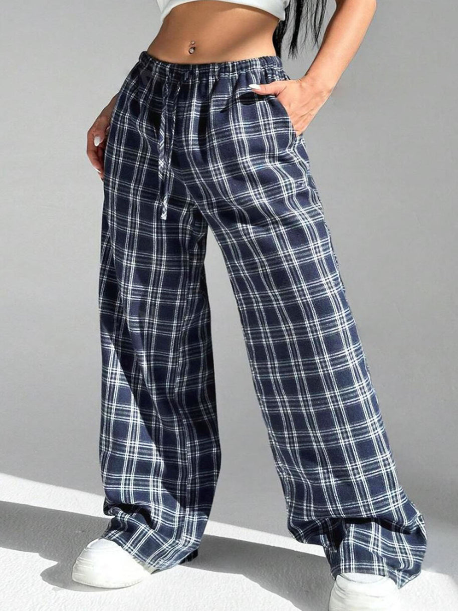 Damen Karierte Freizeithose WW