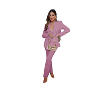 Damen Eleganter Blazer und Hosenanzug mit schickem Schnitt WW