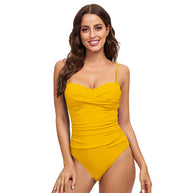 Damen Badeanzug mit stilvollem Wickeldesign WW