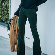 Damen ausgestellte Cordhose mit hohem Bund und strukturiertem Stoff WW
