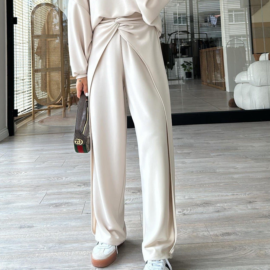 Damen Set mit elegantem Krepp-Design und weitem Schnitt WW