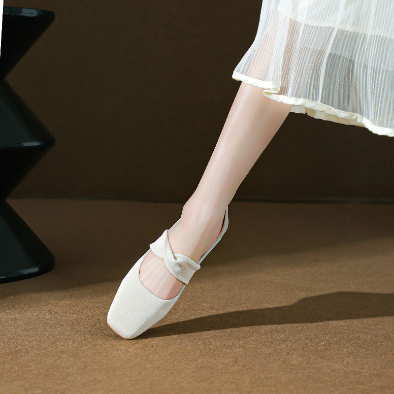 Damen Quadrat-Spitz Blockabsatz Mary Jane Pumps mit dekorativem Riemen WW